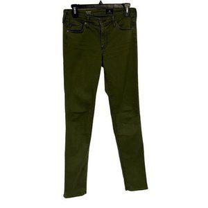 AG Adriano Goldschmied The Prima Cigarette Leg Olive Green Jeans Size 27‎ R